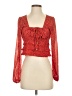 Free People 100% Polyester Red Long Sleeve Blouse Size S - photo 1