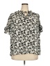 Max Studio 100% Polyester Floral Gray Short Sleeve Blouse Size 2X - photo 1