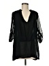 Mademoiselle 100% Polyester Black 3/4 Sleeve Blouse Size M - photo 1