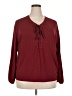 Torrid Burgundy Long Sleeve Blouse Size 2X Plus (2) - photo 1