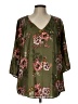 Torrid 100% Polyester Green 3/4 Sleeve Blouse Size Lg Plus (0) - photo 1
