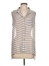 Olive and Oak 100% Polyester Stripes Gray Sleeveless Blouse Size L - photo 1