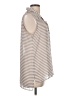 Olive and Oak 100% Polyester Stripes Gray Sleeveless Blouse Size L - photo 4