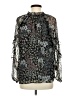 Ann Taylor LOFT 100% Polyester Paisley Black Long Sleeve Blouse Size M - photo 2
