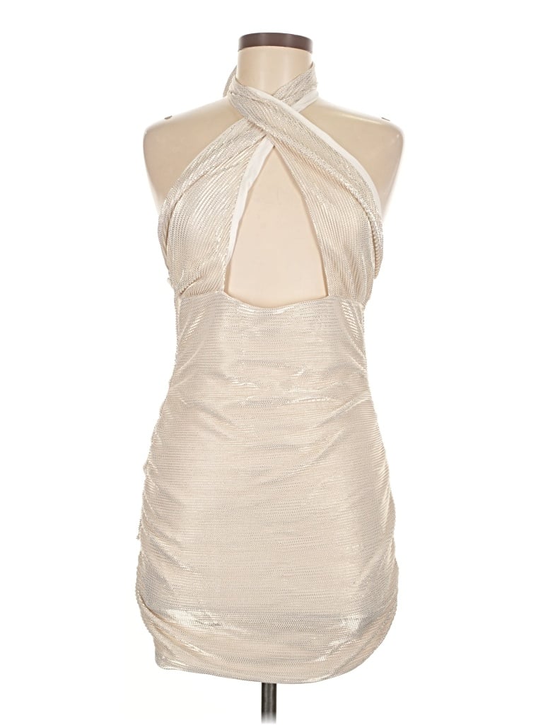 Pre-owned Lucy In The Sky Cocktail Dress In Silver