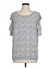 Avon Silver Short Sleeve Blouse Size L - photo 1