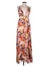 Luxxel 100% Polyester Print Orange Cocktail Dress Size L - photo 1