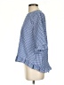 Trisha Tyler 100% Polyester Checkered-gingham Blue 3/4 Sleeve Blouse Size S - photo 5