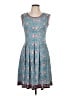 Max Studio Print Teal Casual Dress Size L - photo 1