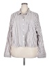 Torrid Stripes Gray 3/4 Sleeve Button-Down Shirt Size 3X Plus (3) - photo 1