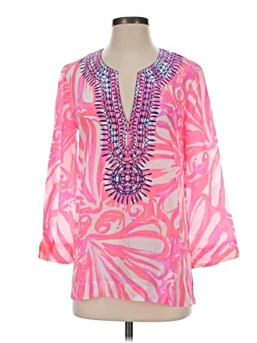 Lilly Pulitzer 3/4 Sleeve Silk Top (view 1)