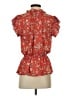 VOY 100% Polyester Red Short Sleeve Blouse Size XS - photo 2