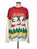 Shinesty 100% Acrylic Print White Pullover Sweater Size L - photo 1