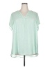 Torrid 100% Polyester Green Short Sleeve Blouse Size 3X Plus (3) - photo 1