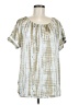 MICHAEL Michael Kors 100% Polyester Green Short Sleeve Blouse Size M - photo 1