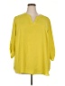 Chaus 100% Polyester Yellow 3/4 Sleeve Blouse Size 2X - photo 1