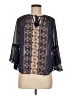 Jolt 100% Polyester Blue 3/4 Sleeve Blouse Size M - photo 1