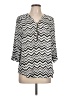 2b bebe Chevron-herringbone Silver 3/4 Sleeve Blouse Size L - photo 1