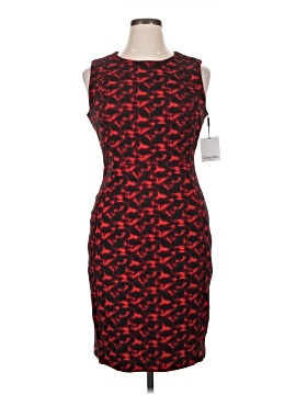 red and black calvin klein dress Calvin Klein Women's Colorblock Animal Print Sheath Dress Black/Red/Beige  Size S main image 1