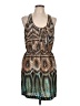 Tela 100% Polyester Print Teal Cocktail Dress Size L - photo 1