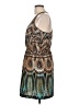 Tela 100% Polyester Print Teal Cocktail Dress Size L - photo 5