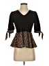 Joy Joy 100% Viscose Black 3/4 Sleeve Blouse Size XXS - photo 1