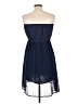 Mine Solid Blue Casual Dress Size L - photo 2