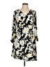 DKNYC 100% Polyester Print Gray Casual Dress Size 10 - photo 1