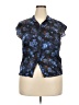 Elie Tahari 100% Polyester Blue Short Sleeve Blouse Size 2X (estimated) - photo 1