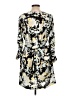 DKNYC 100% Polyester Print Gray Casual Dress Size 10 - photo 2