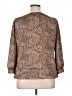 Essentials by Milano 100% Polyester Animal Print Brown 3/4 Sleeve Blouse Size XL - photo 2