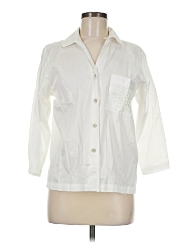 Natori 3/4 Sleeve Button-Down Shirt (view 1)