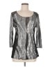 Lynn Ritchie Silver Silver 3/4 Sleeve Top Size M - photo 1