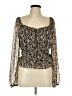 Lush 100% Polyester Black Long Sleeve Blouse Size L - photo 1