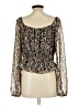 Lush 100% Polyester Black Long Sleeve Blouse Size L - photo 2