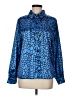 Unbranded 100% Polyester Animal Print Blue Long Sleeve Blouse Size M - photo 1