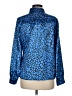 Unbranded 100% Polyester Animal Print Blue Long Sleeve Blouse Size M - photo 2