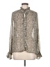 Dress Forum 100% Polyester Animal Print Silver Long Sleeve Blouse Size M - photo 1