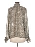 Dress Forum 100% Polyester Animal Print Silver Long Sleeve Blouse Size M - photo 2