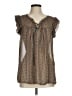 Unbranded Brown Short Sleeve Blouse Size M (estimated) - photo 1