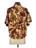 Interdee 100% Cotton Tropical Brown Short Sleeve Blouse Size S - photo 2