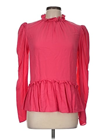 Saloni Long Sleeve Silk Top (view 1)