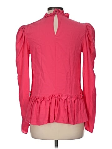 Saloni Long Sleeve Silk Top (view 2)