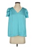 Current Air 100% Polyester Teal Short Sleeve Blouse Size S - photo 1