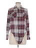 Passport 100% Polyester Plaid Burgundy Long Sleeve Blouse Size M - photo 1