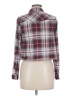 Passport 100% Polyester Plaid Burgundy Long Sleeve Blouse Size M - photo 2