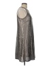 Aidan Mattox 100% Polyester Metallic Solid Silver Cocktail Dress Size 12 - photo 4