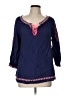 Blu Pepper 100% Rayon Blue 3/4 Sleeve Blouse Size L - photo 1