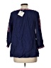 Blu Pepper 100% Rayon Blue 3/4 Sleeve Blouse Size L - photo 2