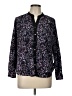 Covington Animal Print Purple Long Sleeve Blouse Size L - photo 1